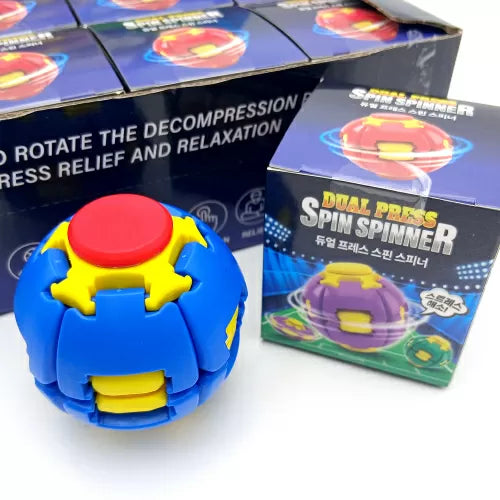 Dual Press Fidget Spinner -- satisfying dual button press spinner fidget toy stress relief and focus sensory toy