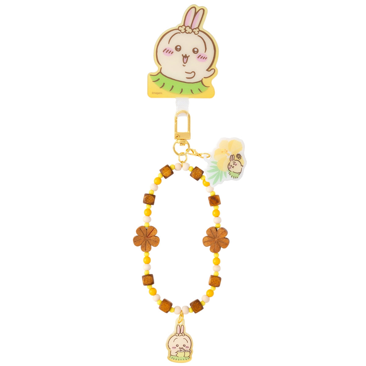Chiikawa Movie The Secret of Mermaid Island Beaded Hand Strap with Phone Tab Usagi Rabbit, official Gray Parker Service kawaii collectible movie goods gift