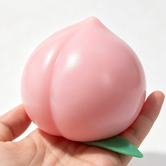 Peach Crunch Squishy Slime -- satisfying crunchy peach shaped slime stress relief sensory toy kawaii food design