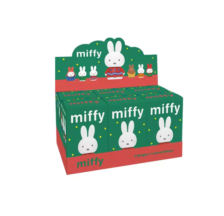 Miffy Blind Box collectible figures β 6 adorable designs plus 1 secret edition! Cute mini Miffy figures in cozy outfits, perfect for collectors and gift lovers.