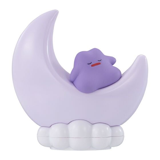 Pokemon Big Moon Light Mascot gashapon blind capsule -- 7.5cm moon-shaped night light with Pikachu Clefairy Umbreon Ditto sleeping, official Bandai Premium Gashapon kawaii collectible