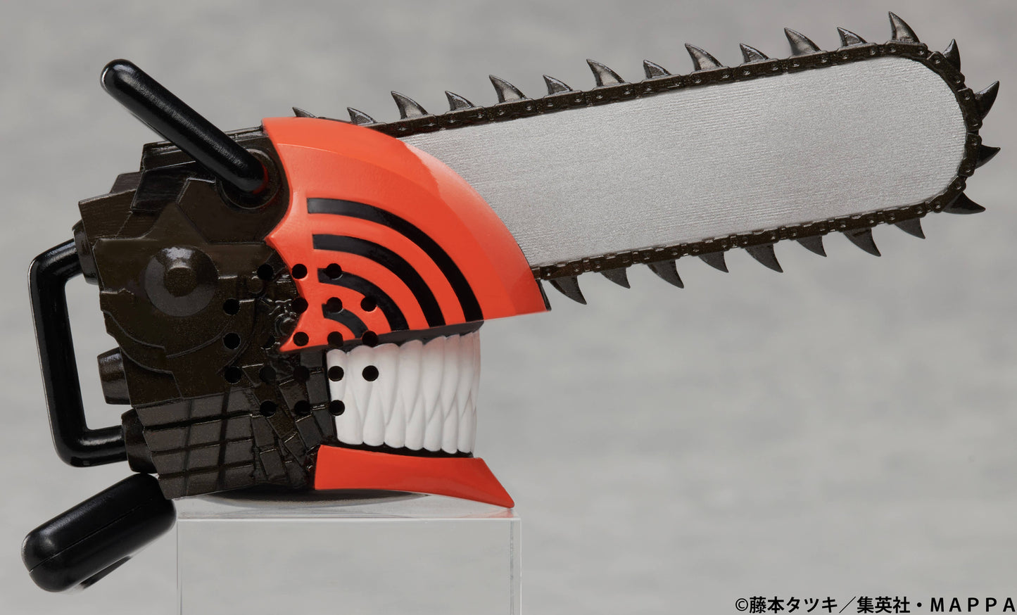 Elcoco Chainsaw Man Sound Gimmick Figure — approx. 12cm Chainsaw Man head bust with chainsaw blade, pull-cord sound gimmick, official TV anime prize collectible