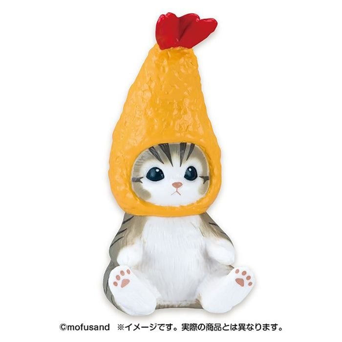 Mofusand Cutie Cats Shark Costume Shrimp Tempura Vol.2 blind box — approx. 4cm PVC cat figures, official Eikoh Japan kawaii collectible