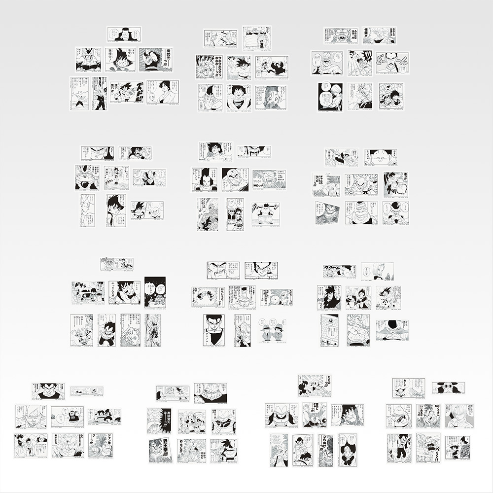 Grid of black and white illustrations on a light gray background