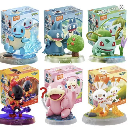 Pokemon Blokees Classic Version-S Vol.2 Opening New Encounters β Bulbasaur Squirtle Slowpoke Munchlax Scorbunny Charcadet 9cm poseable ABS snap-fit model kit, official Pokemon collectible gift