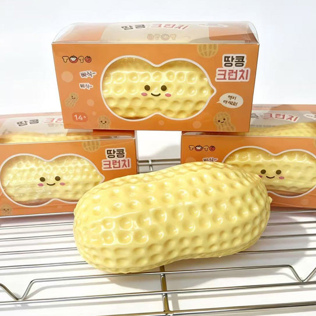 Peanut Crunch Squishy Slime -- satisfying crunchy peanut shaped slime stress relief sensory toy kawaii food design