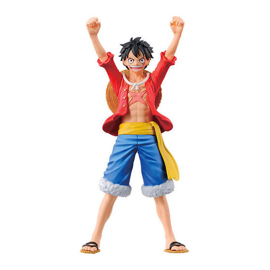 Full lineup of 4 Bandai HG ONE PIECE 01 Gashapon figures including Luffy, Zoro, Sanji, and Gear Five Luffy.