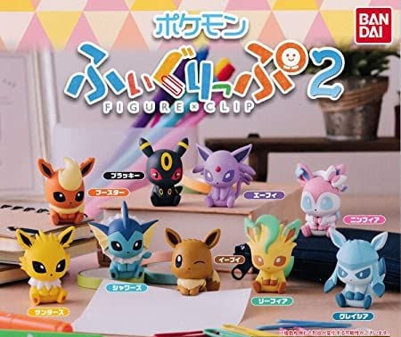 Pokemon Eevee x Figure Clip Vol.2  -- Pokemon character design binder clips official Japan kawaii stationery collectible