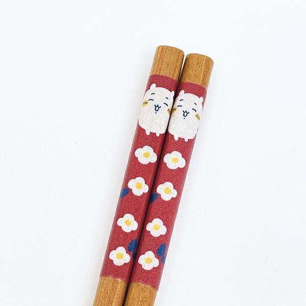 Chiikawa Flower Garden Chopsticks Hachiware — 210mm Japanese chopsticks with Hachiware in flower field design, official Yamaka Shoten Made in Japan