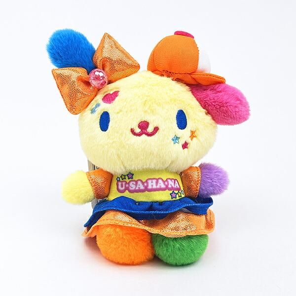 Vivid Y2K Kawaii Mascot Plush Keychain — bold retro 2000s style character bag charm, colorful kawaii accessory