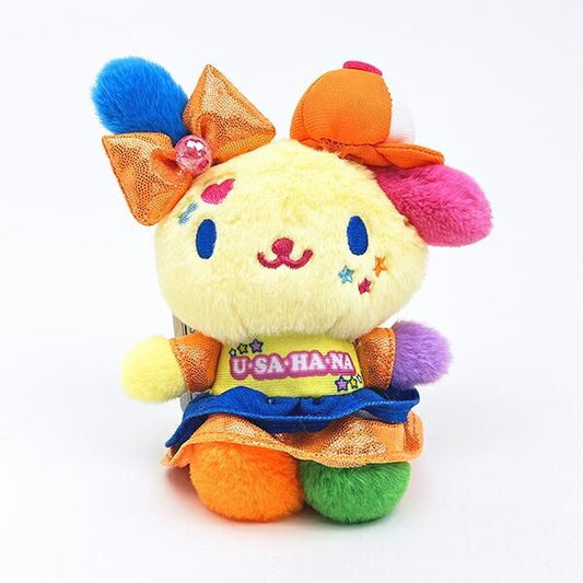 Vivid Y2K Kawaii Mascot Plush Keychain — bold retro 2000s style character bag charm, colorful kawaii accessory