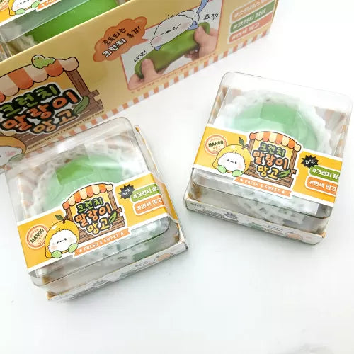 Crunch Color-Changing Mango Squishy -- crunchy mango squishy that changes color, kawaii stress relief sensory toy