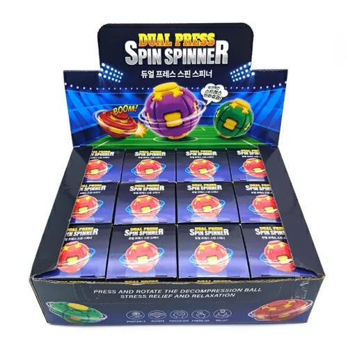 Dual Press Fidget Spinner -- satisfying dual button press spinner fidget toy stress relief and focus sensory toy