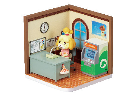 Toy set with a desk, chair, and arcade machine on a white background