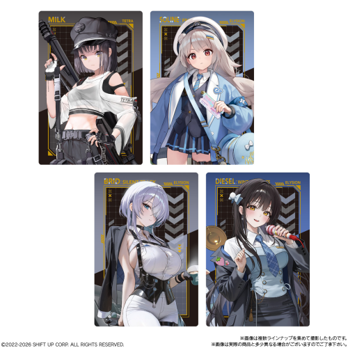NIKKE Goddess of Victory Metallic Card Wafer Vol.5 1 BOX 20 packs -- 28 metallic card types with cocoa cream wafer, official Bandai Candy collectible