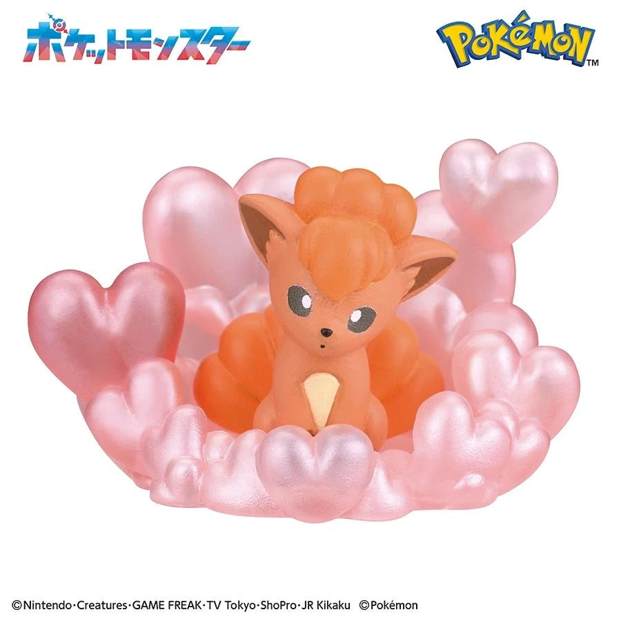 Pokemon Bikkura Tamago Surprise Bath Popping Sweet Moments — pink Monsterball bath bomb packaging featuring Espeon, includes random mascot figure and display stand