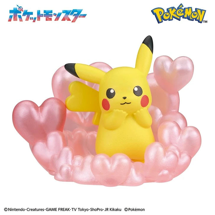 Pokemon Bikkura Tamago Surprise Bath Popping Sweet Moments — pink Monsterball bath bomb packaging featuring Espeon, includes random mascot figure and display stand
