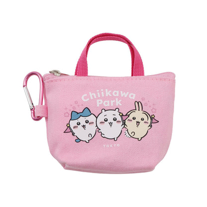 Chiikawa Park Eco Bag with Mini Bag theme design -- H320xW300mm polyester eco bag with H80xW120mm cotton mini bag 2WAY carabiner, official Gray Parker Service Chiikawa Park limited collectible gift