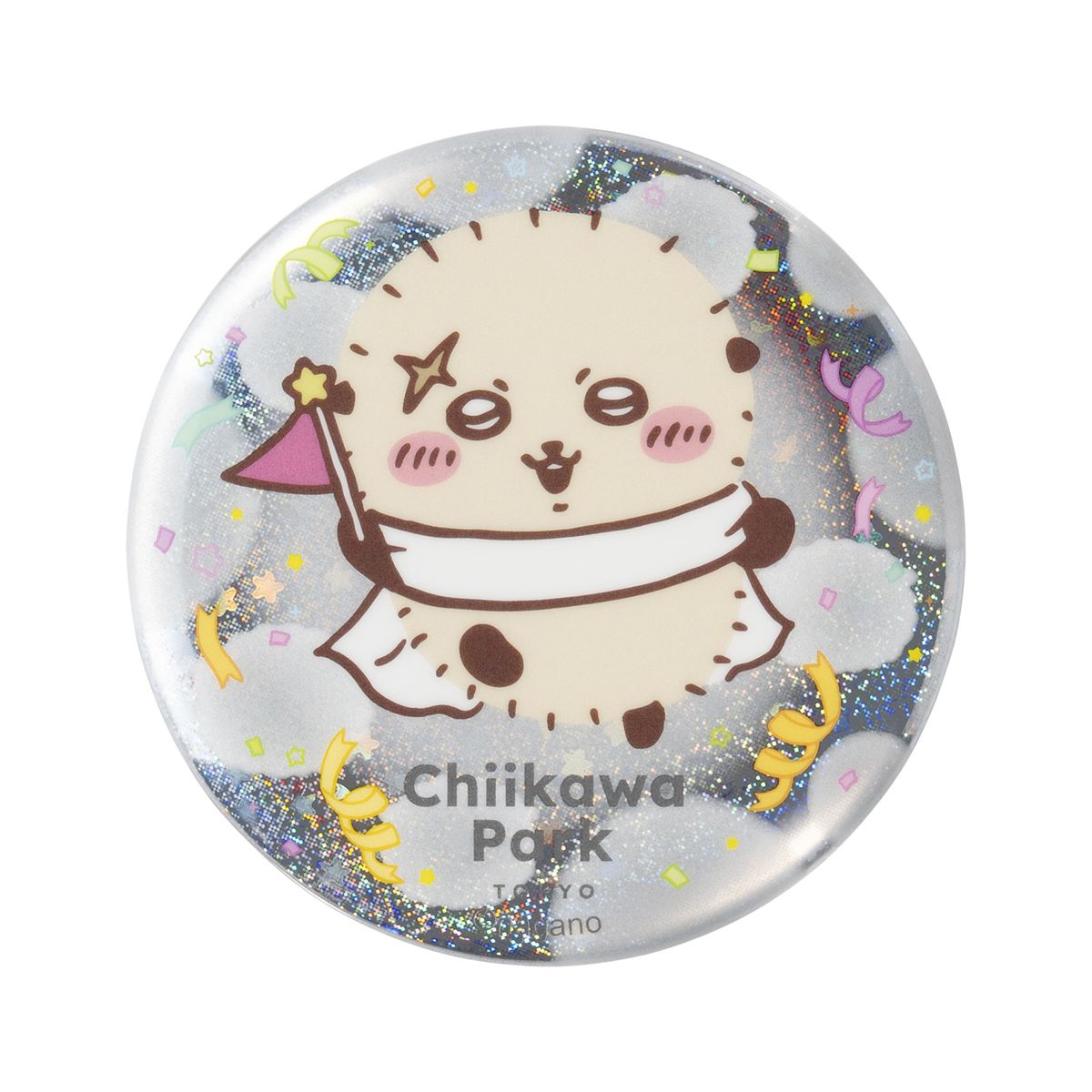Chiikawa Park trading badge made in Japan steel 56mm