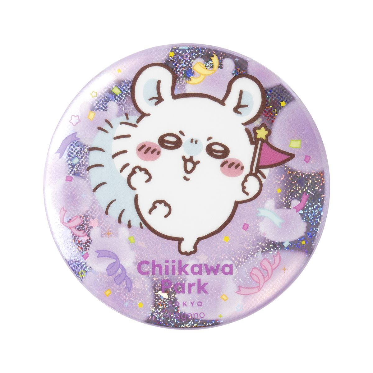 Chiikawa Park can badge holographic flag design collectible