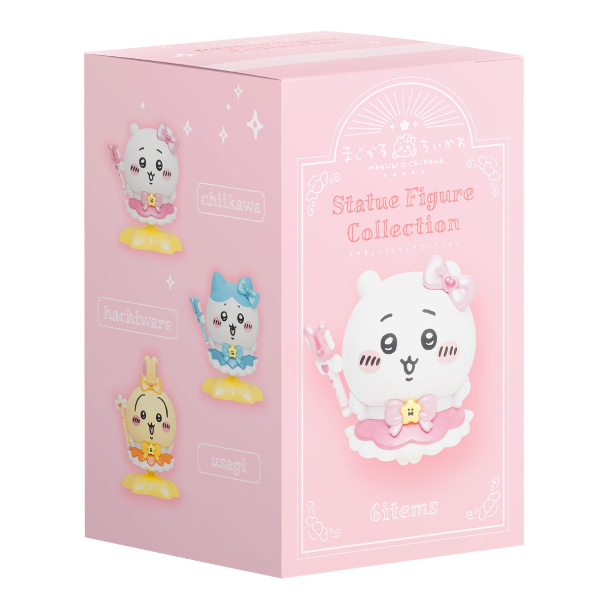 Chiikawa Magical GPSBOX Statue Figure Collection blind box -- approx. H80mm PVC Chiikawa characters in Magical outfits with heart base, official Gray Parker Service collectible gift