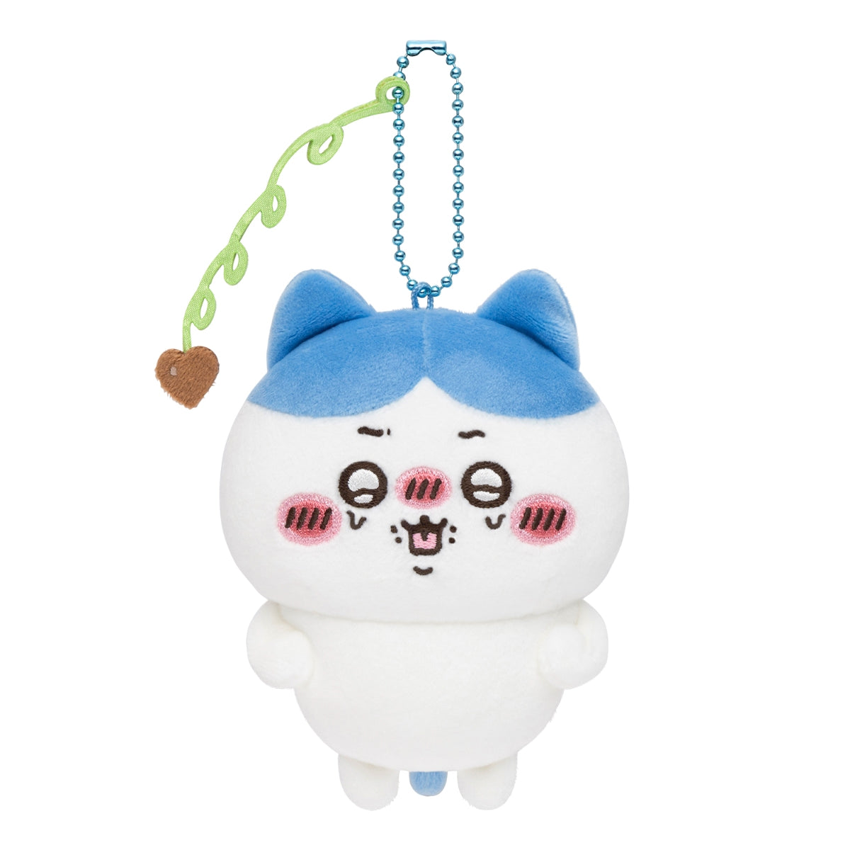 Chiikawa Slightly Tipsy Plush Mascot -- flushed cheeks tipsy expression with heart chocolate, official Chiikawa Market kawaii collectible gift