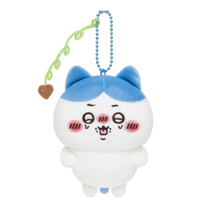 Chiikawa Slightly Tipsy Plush Mascot -- flushed cheeks tipsy expression with heart chocolate, official Chiikawa Market kawaii collectible gift