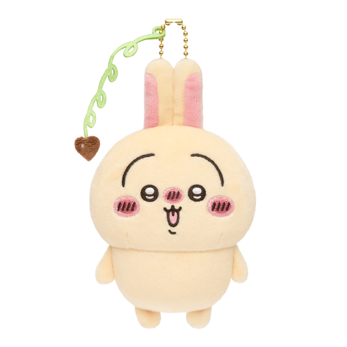Chiikawa Slightly Tipsy Plush Mascot -- flushed cheeks tipsy expression with heart chocolate, official Chiikawa Market kawaii collectible gift
