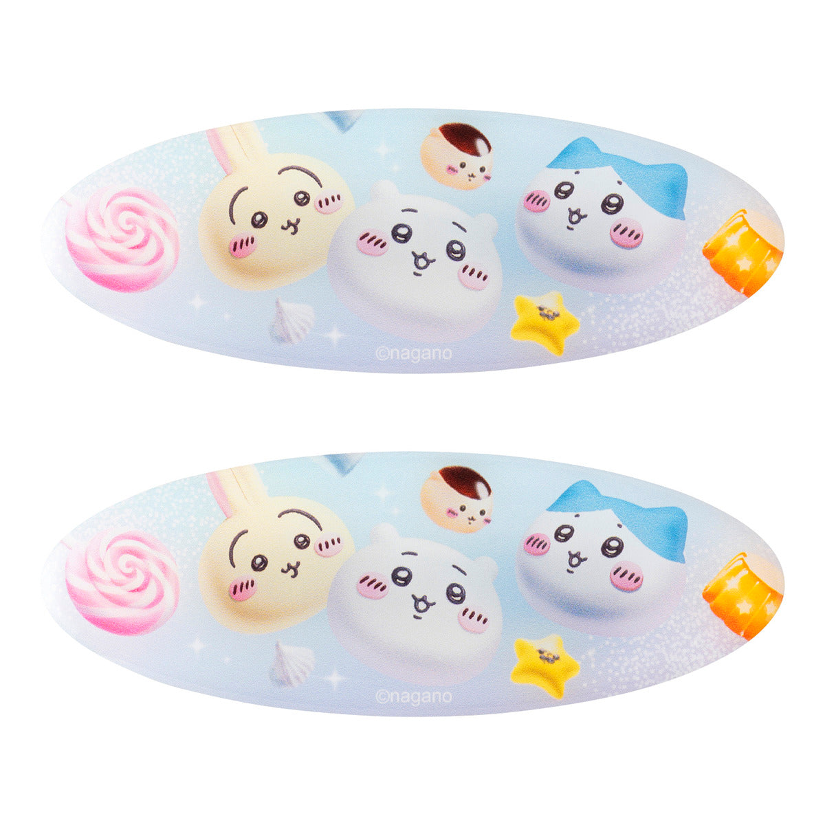 Chiikawa Park Sweets Hair Clips set of 2 H25xW70mm acrylic sweets themed design, official Gray Parker Service Chiikawa Park limited kawaii accessory gift