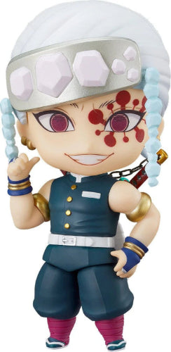 Good Smile Company Nendoroid Tengen Uzui from Demon Slayer Kimetsu no Yaiba — 100mm Sound Hashira figure with flashy attire and three interchangeable face plates