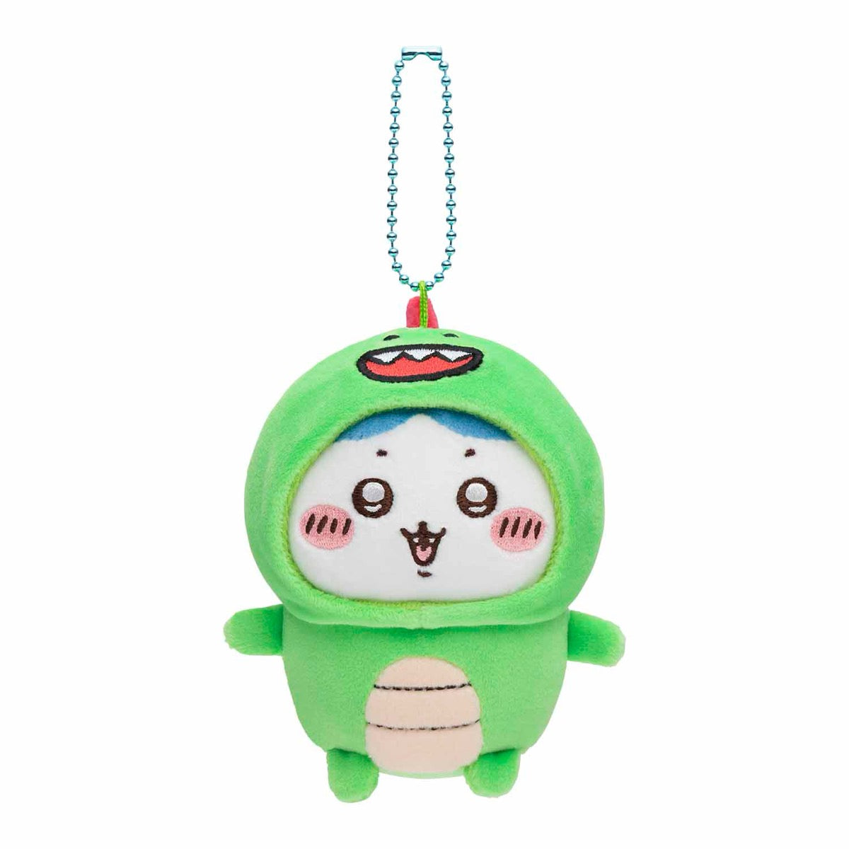 Chiikawa Wearing Kyoryu-kun Costume Mascot Chiikawa H100xW90xD90mm polyester PU plush ball chain, official Gray Parker Service Nagano Characters kawaii collectible gift