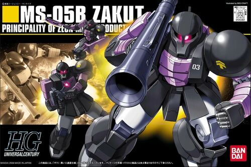 HGUC 1/144 MS-05B Zaku I Black Tri Stars Gunpla model kit -- black Zaku of Gaia Mash Ortega, official Bandai Spirits collectible gift