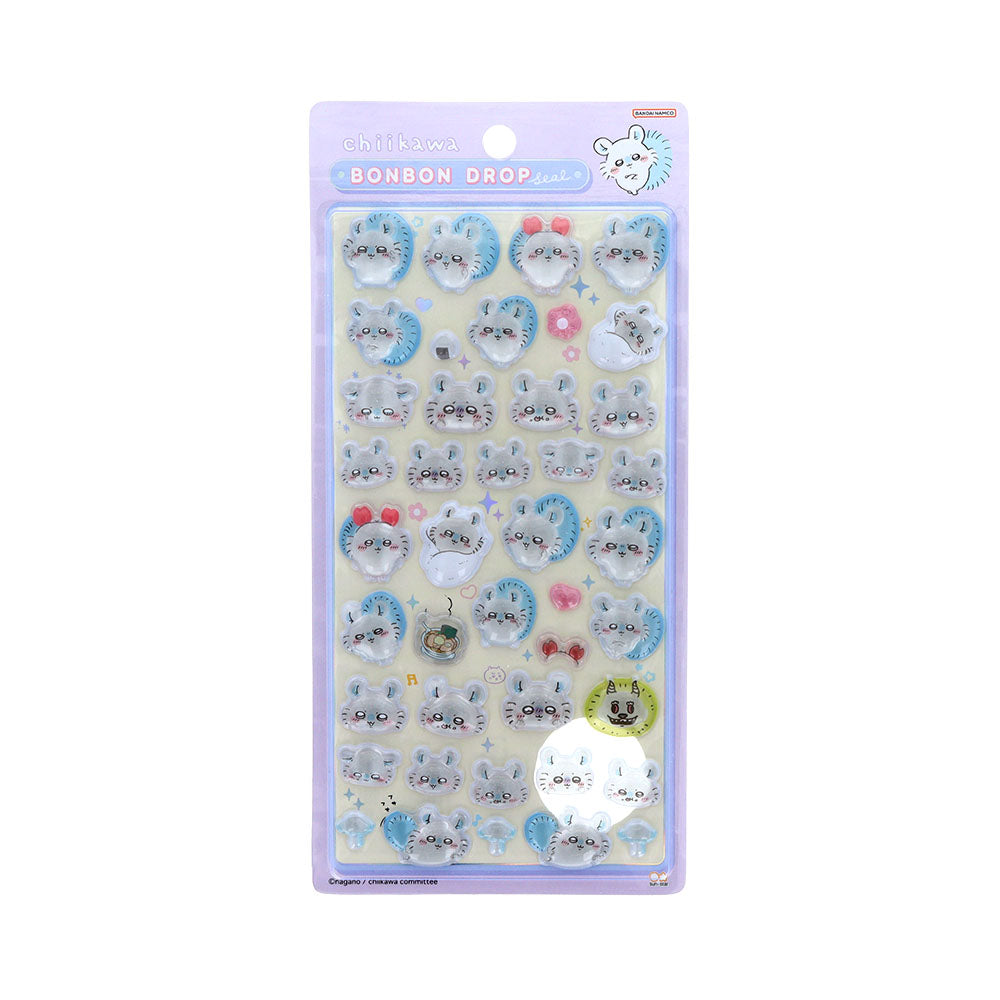 Chiikawa Bonbon Drop 3D Sticker Sheet Momonga H200xW95mm glossy PVC resin-coated puffy stickers, official Sunstar Stationery kawaii collectible