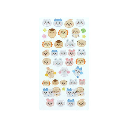 Chiikawa Bonbon Drop 3D Sticker Sheet Everyone Smiling H200xW95mm glossy PVC resin-coated puffy stickers all characters, official Sunstar Stationery kawaii collectible