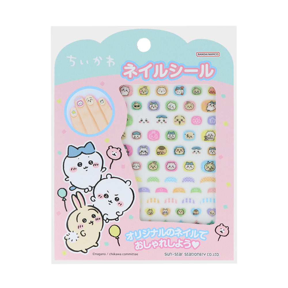 Chiikawa Nail Sticker Sheet — official Bandai Namco kawaii character nail art stickers, Made in Japan