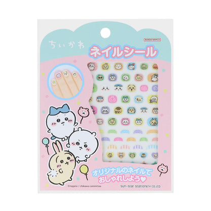 Chiikawa Nail Sticker Sheet — official Bandai Namco kawaii character nail art stickers, Made in Japan