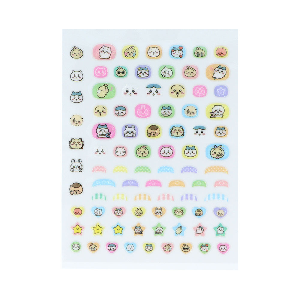 Chiikawa Nail Sticker Sheet — official Bandai Namco kawaii character nail art stickers, Made in Japan
