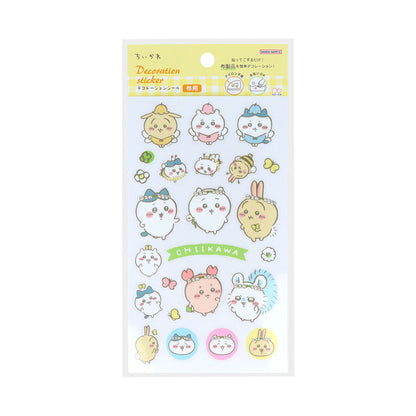 Chiikawa Decoration Sticker Sheet — official Bandai Namco kawaii character stickers, Made in Japan