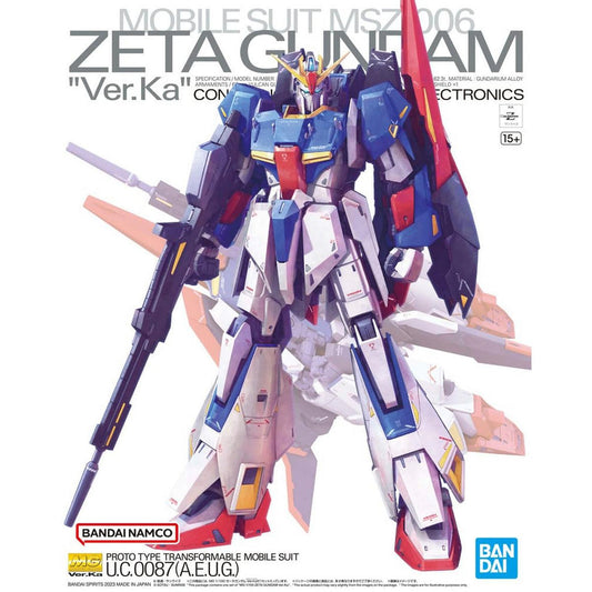 MG 1/100 MSZ-006 Zeta Gundam Ver. Ka Gunpla model kit with waverider transformation mode, official Bandai Spirits Master Grade Katoki version collectible gift