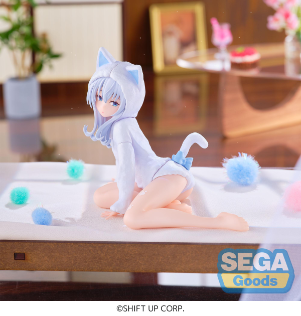 GODDESS OF VICTORY NIKKE N102 Yumemirize figure approx. 10cm sitting in cat-eared pajamas, official SEGA collectible gift