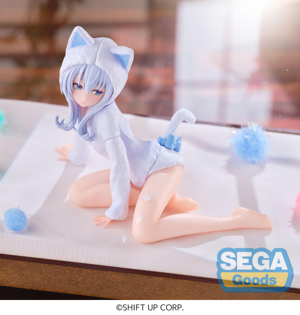 GODDESS OF VICTORY NIKKE N102 Yumemirize figure approx. 10cm sitting in cat-eared pajamas, official SEGA collectible gift