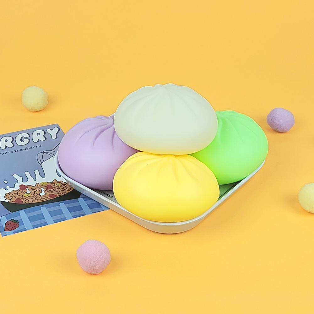 Giant Dumpling Squishy Stress Relief Toy — oversized soft mochi dumpling squeeze toy, kawaii desk toy gift