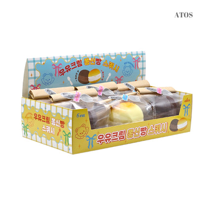 Cream Bread Squishy — soft slow-rising foam cream bread stress relief squeeze toy, kawaii food sensory toy gift