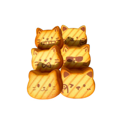 Nyang Nyang Cat Bread Squishy — slow-rising foam squishy cat bread stress relief toy, kawaii desk toy gift