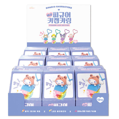 Sanrio Characters Peek-a-Boo Keycap LED Clicky Keychain — keyboard keycap with Sanrio character inside, LED light and click, random official Sanrio keychain