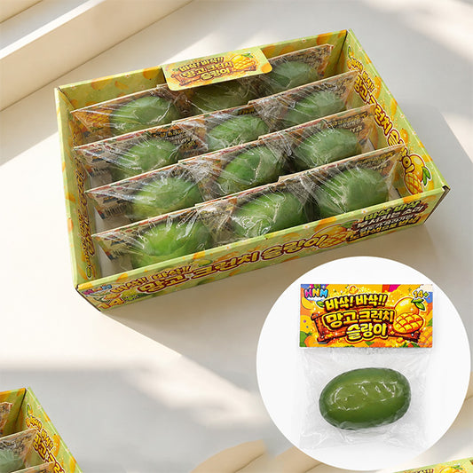 Mango Crunch Squishy Slime -- satisfying crunchy mango shaped slime stress relief sensory toy kawaii