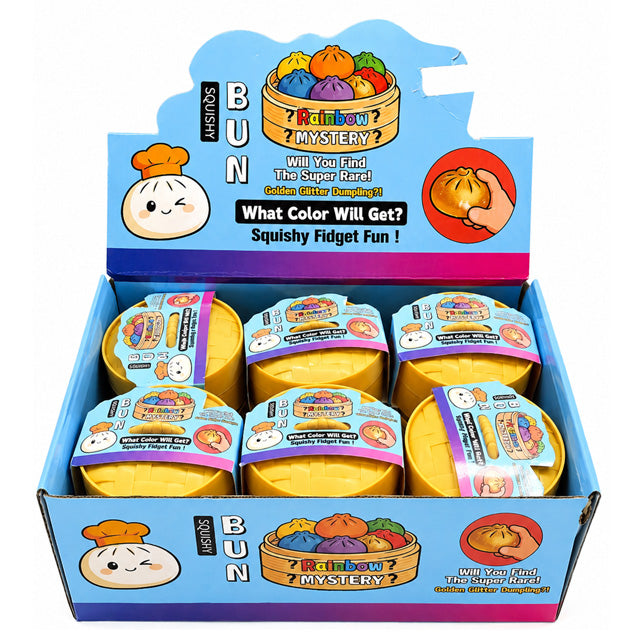 Rainbow Mystery Dumpling Squishy blind random -- soft dumpling snack shaped slow-rising squeeze toy kawaii stress relief
