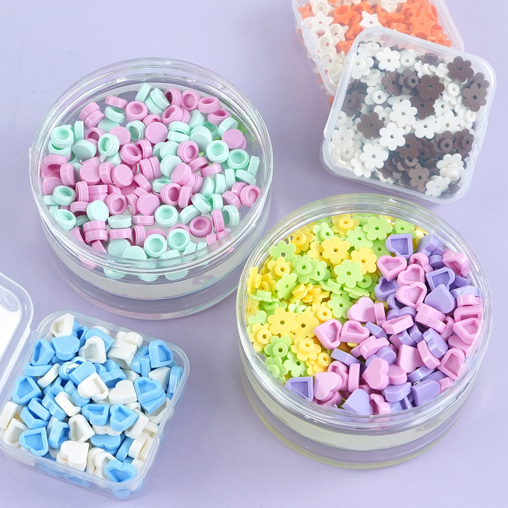 DIY Crunch Parts random -- crunchy slime add-in pieces for making crunch slime, random shapes and colors kawaii sensory craft