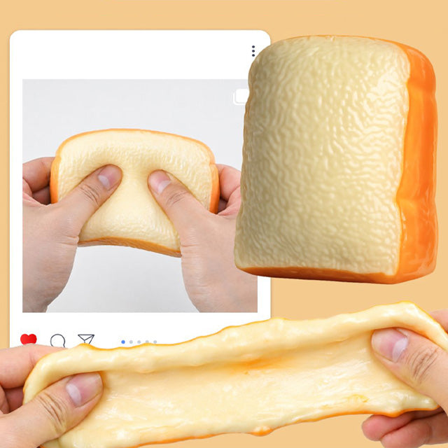 Bread Crunch Squishy Slime -- satisfying crunchy bread loaf shaped slime stress relief sensory toy kawaii food design