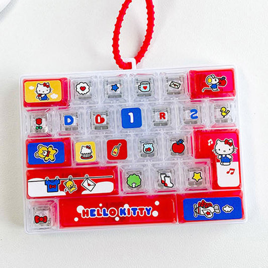 Sanrio Characters 26-Key Keyboard Keyring Charm -- kawaii Sanrio characters keyboard shaped bag charm novelty accessory